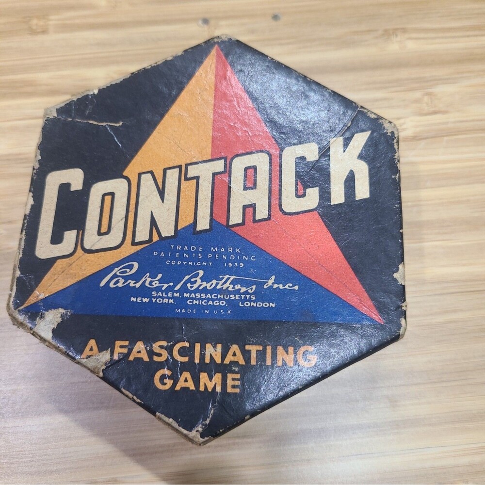 Vtg CONTACK Tile Game Parker Brothers Complete 36 Pieces  1939